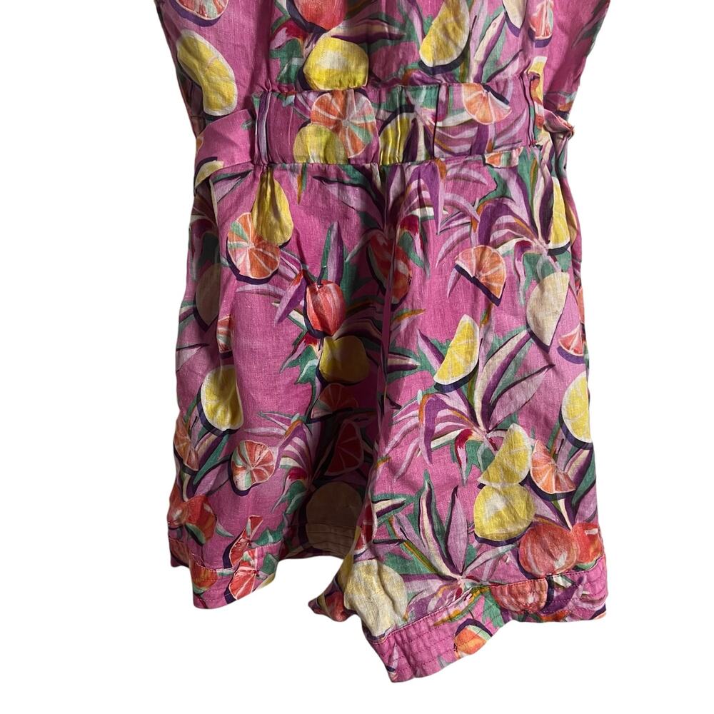 Scotch & Soda Pink Citrus Fruit Print Linen Tie Waist Romper Size M - Picture 14 of 16